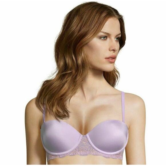 Maidenform Women 34D Love The Lift Balconette Bra Lilac Convertible DM9905 Lace - Picture 3 of 10